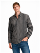 2456 - Camisa Rayada Cuello Italiano Bordado