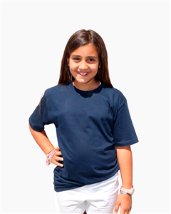 215 - Remera Jersey Peinada Blanca y Azul Manga Corta