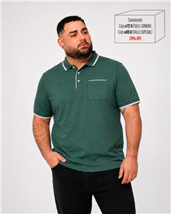 P5106 - Chomba Jersey Con Vivos TALLE ESPECIAL 