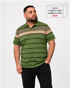 5110 - Chomba Jersey Rayada TALLE ESPECIAL