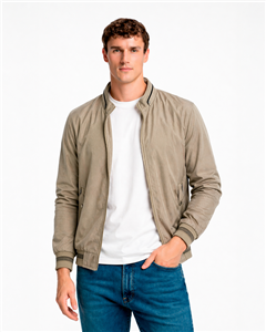 5861 - Campera Bomber Clásica Con Piel 